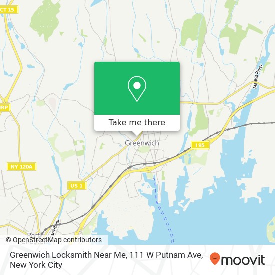 Mapa de Greenwich Locksmith Near Me, 111 W Putnam Ave