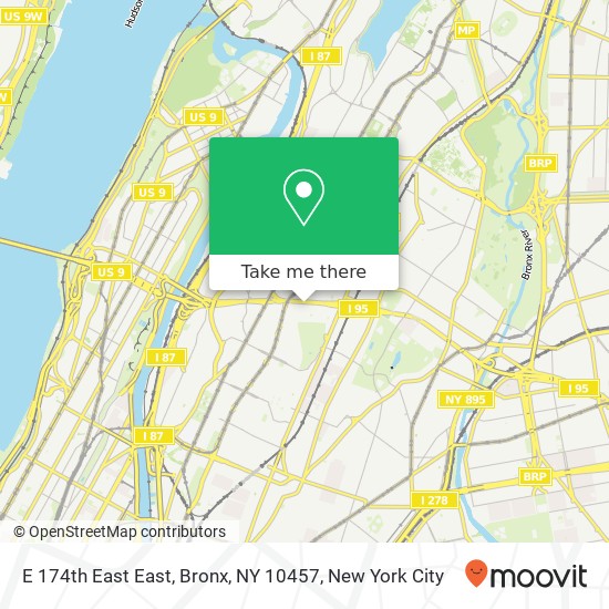 Mapa de E 174th East East, Bronx, NY 10457