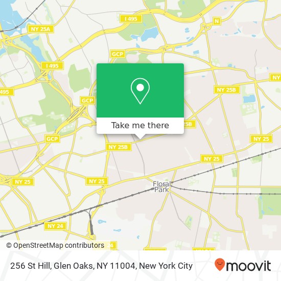 Mapa de 256 St Hill, Glen Oaks, NY 11004