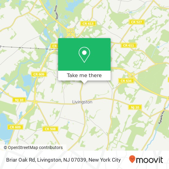 Mapa de Briar Oak Rd, Livingston, NJ 07039