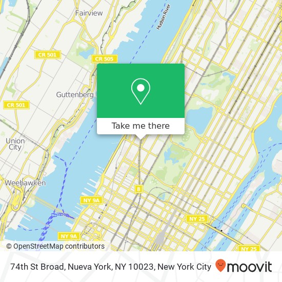 Mapa de 74th St Broad, Nueva York, NY 10023
