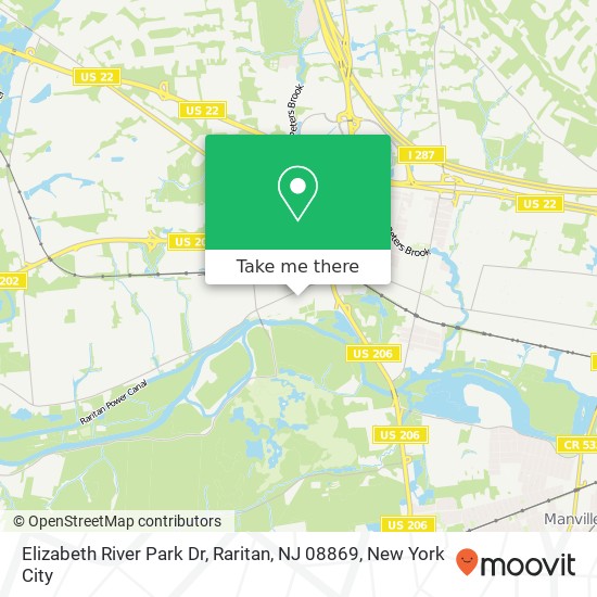 Mapa de Elizabeth River Park Dr, Raritan, NJ 08869