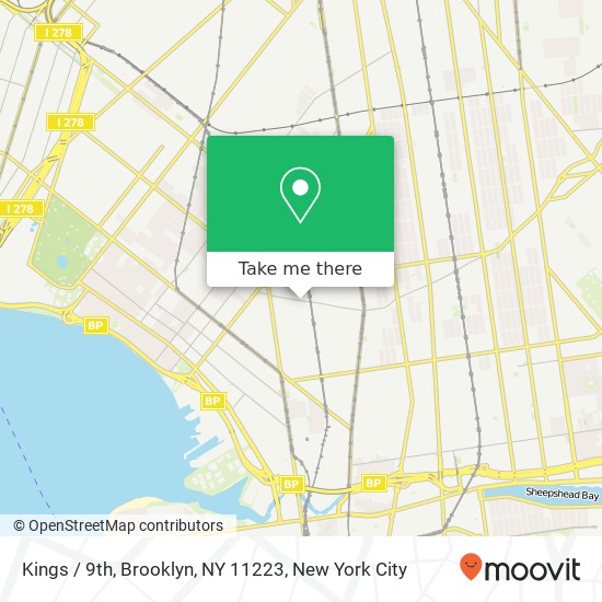 Mapa de Kings / 9th, Brooklyn, NY 11223
