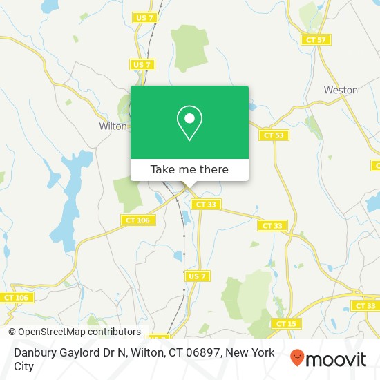 Mapa de Danbury Gaylord Dr N, Wilton, CT 06897