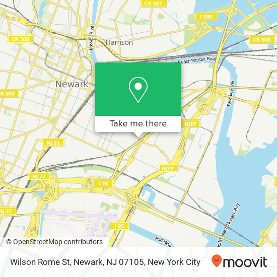 Mapa de Wilson Rome St, Newark, NJ 07105