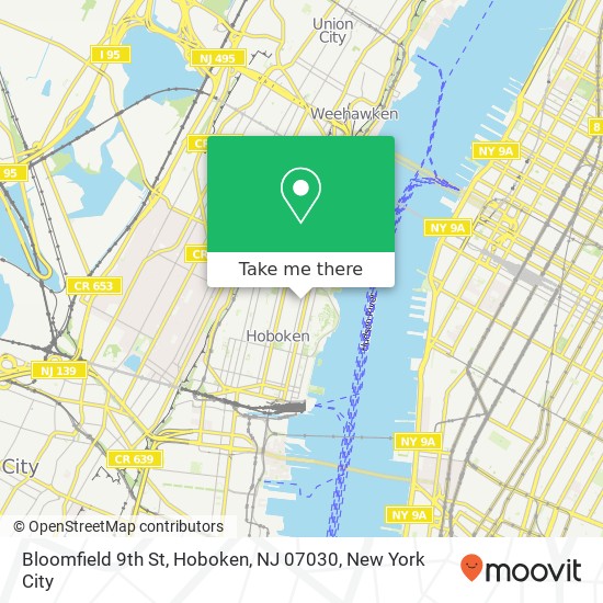 Mapa de Bloomfield 9th St, Hoboken, NJ 07030