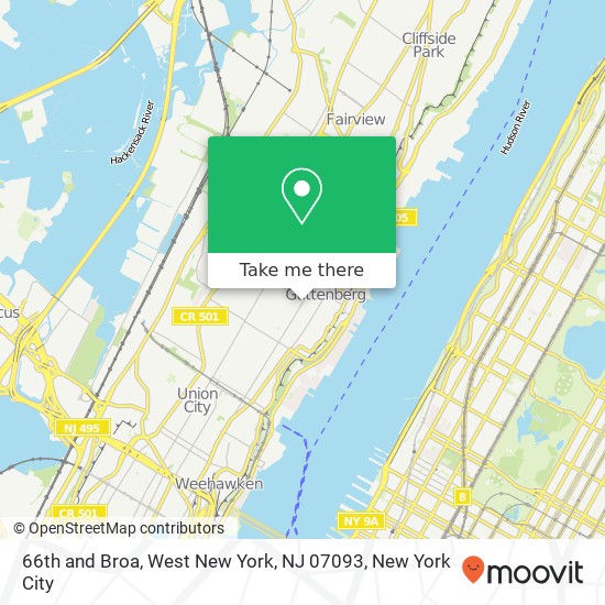 Mapa de 66th and Broa, West New York, NJ 07093