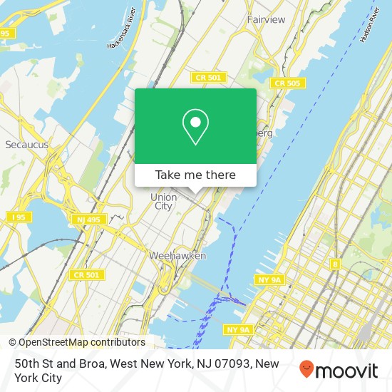 Mapa de 50th St and Broa, West New York, NJ 07093