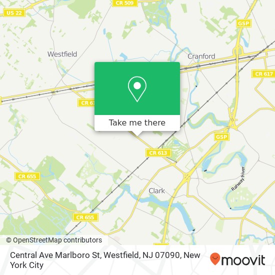 Central Ave Marlboro St, Westfield, NJ 07090 map