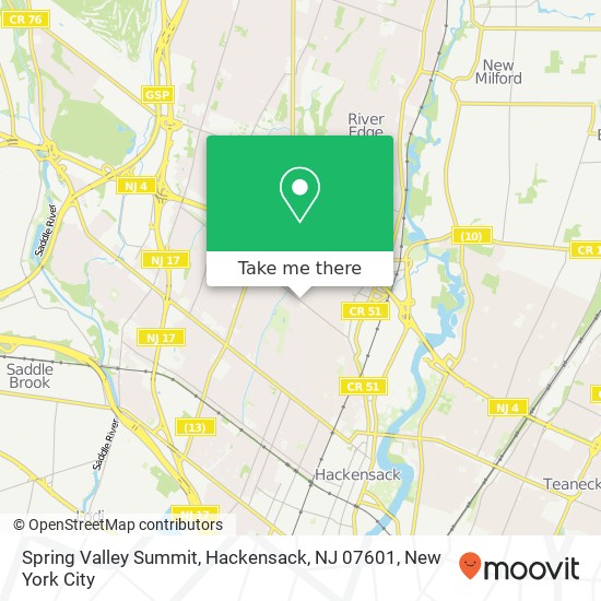 Mapa de Spring Valley Summit, Hackensack, NJ 07601