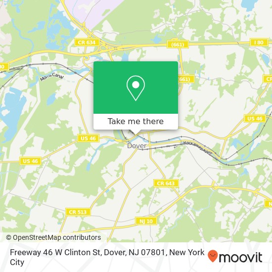 Mapa de Freeway 46 W Clinton St, Dover, NJ 07801