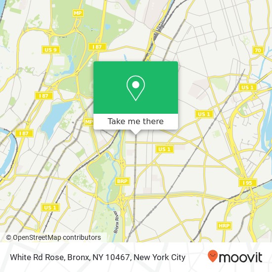 Mapa de White Rd Rose, Bronx, NY 10467