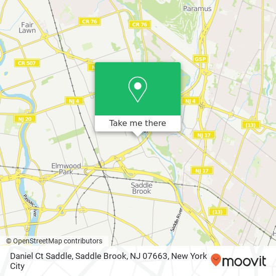 Mapa de Daniel Ct Saddle, Saddle Brook, NJ 07663