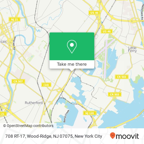 Mapa de 708 RT-17, Wood-Ridge, NJ 07075