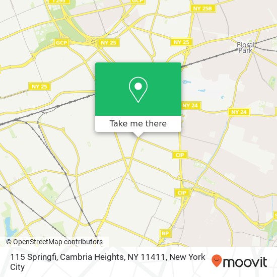 Mapa de 115 Springfi, Cambria Heights, NY 11411