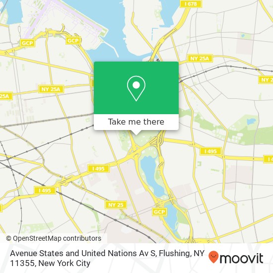 Avenue States and United Nations Av S, Flushing, NY 11355 map