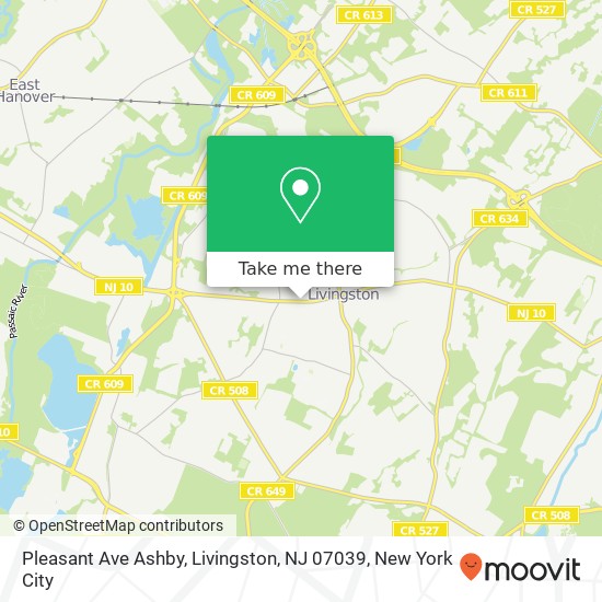 Mapa de Pleasant Ave Ashby, Livingston, NJ 07039