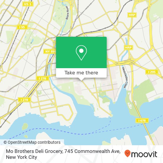 Mapa de Mo Brothers Deli Grocery, 745 Commonwealth Ave