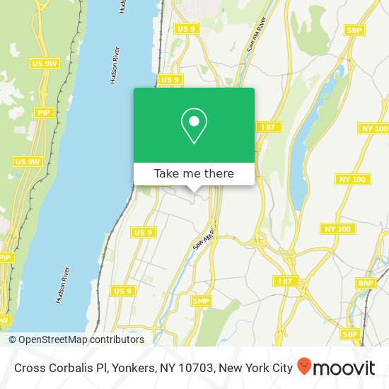 Mapa de Cross Corbalis Pl, Yonkers, NY 10703