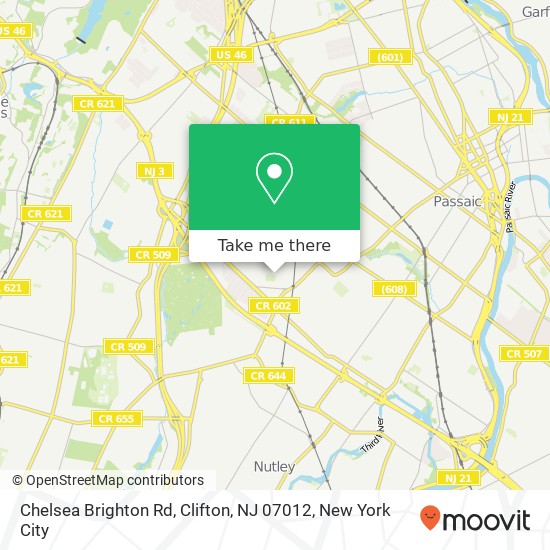 Mapa de Chelsea Brighton Rd, Clifton, NJ 07012