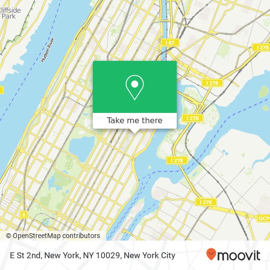 E St 2nd, New York, NY 10029 map