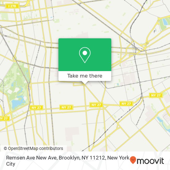 Mapa de Remsen Ave New Ave, Brooklyn, NY 11212