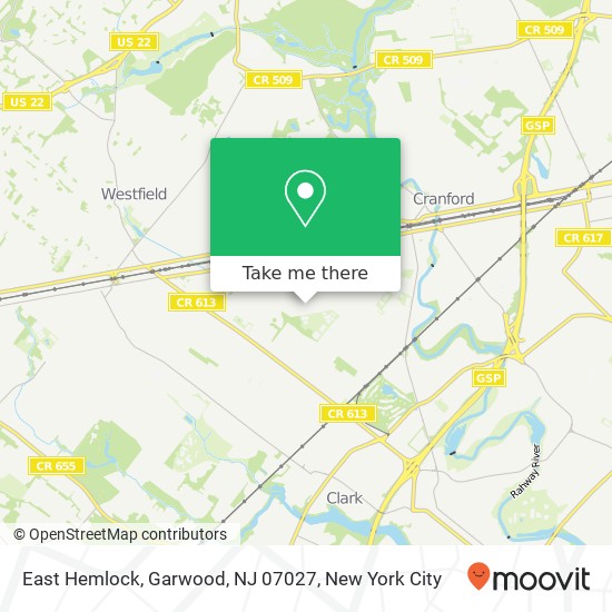 Mapa de East Hemlock, Garwood, NJ 07027