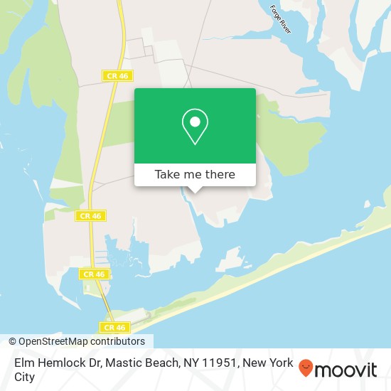 Mapa de Elm Hemlock Dr, Mastic Beach, NY 11951
