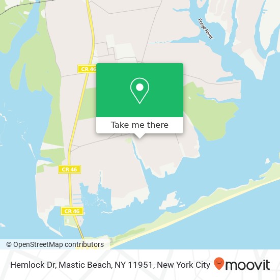 Hemlock Dr, Mastic Beach, NY 11951 map