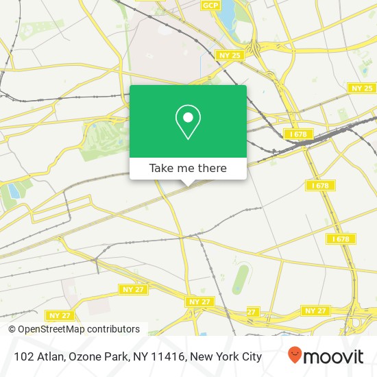 Mapa de 102 Atlan, Ozone Park, NY 11416