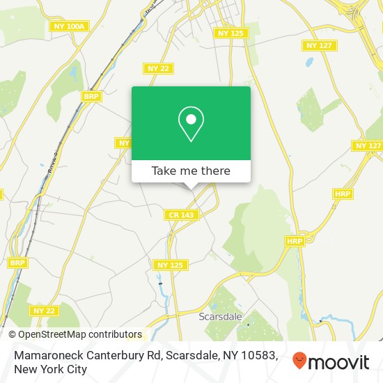 Mamaroneck Canterbury Rd, Scarsdale, NY 10583 map