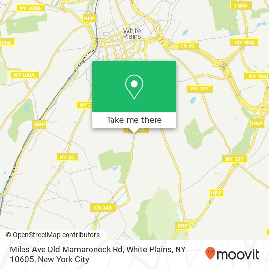 Miles Ave Old Mamaroneck Rd, White Plains, NY 10605 map