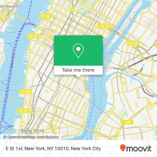 E St 1st, New York, NY 10010 map