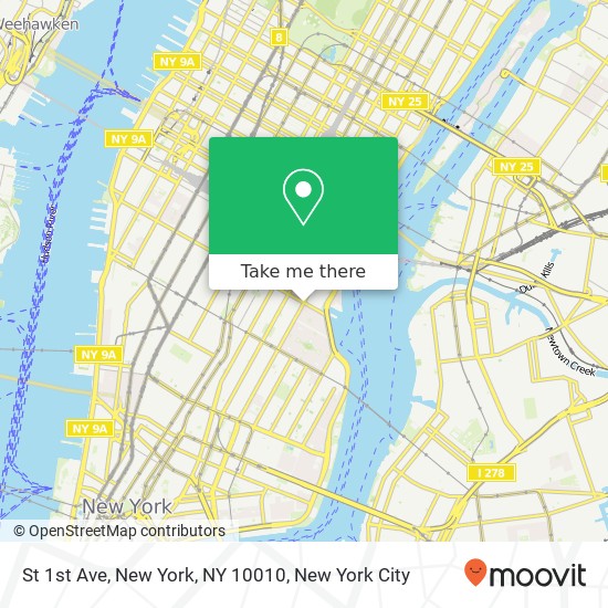 St 1st Ave, New York, NY 10010 map