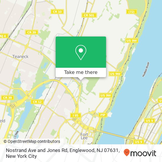 Mapa de Nostrand Ave and Jones Rd, Englewood, NJ 07631