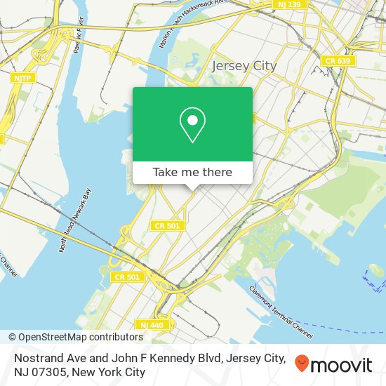 Nostrand Ave and John F Kennedy Blvd, Jersey City, NJ 07305 map