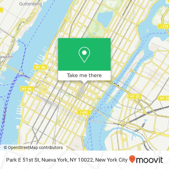 Mapa de Park E 51st St, Nueva York, NY 10022