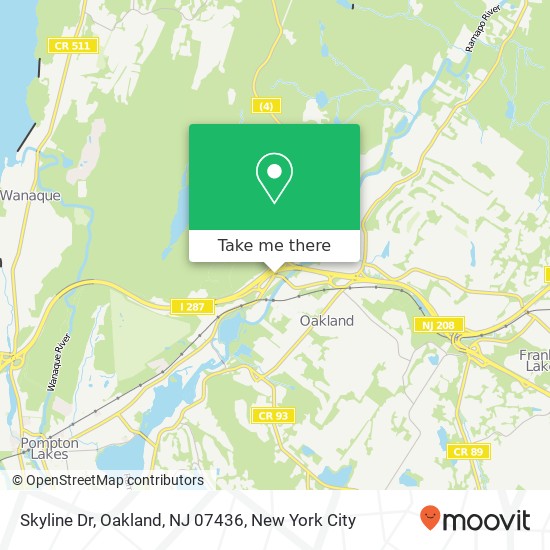 Mapa de Skyline Dr, Oakland, NJ 07436