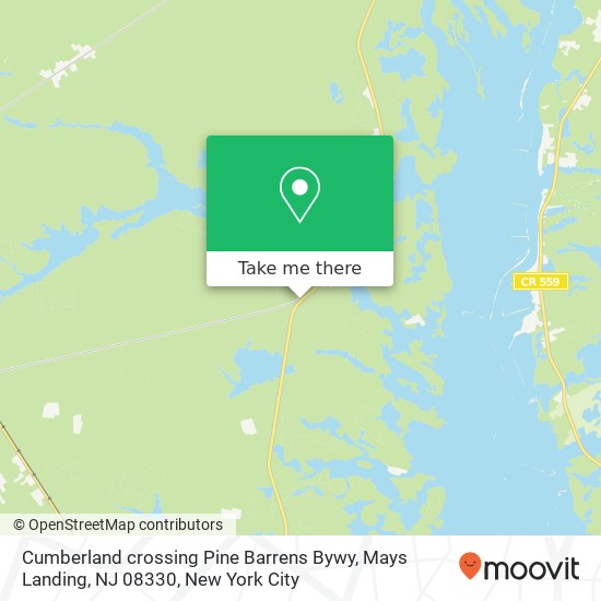 Cumberland crossing Pine Barrens Bywy, Mays Landing, NJ 08330 map