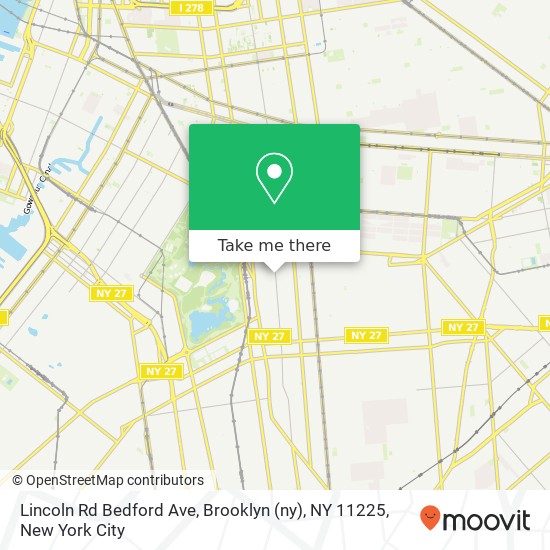 Mapa de Lincoln Rd Bedford Ave, Brooklyn (ny), NY 11225