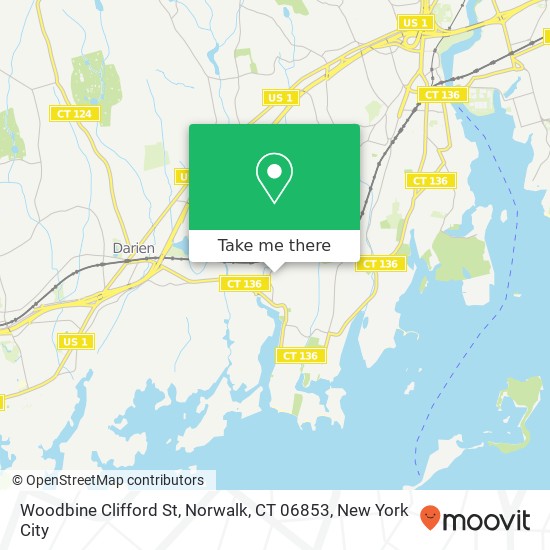 Mapa de Woodbine Clifford St, Norwalk, CT 06853