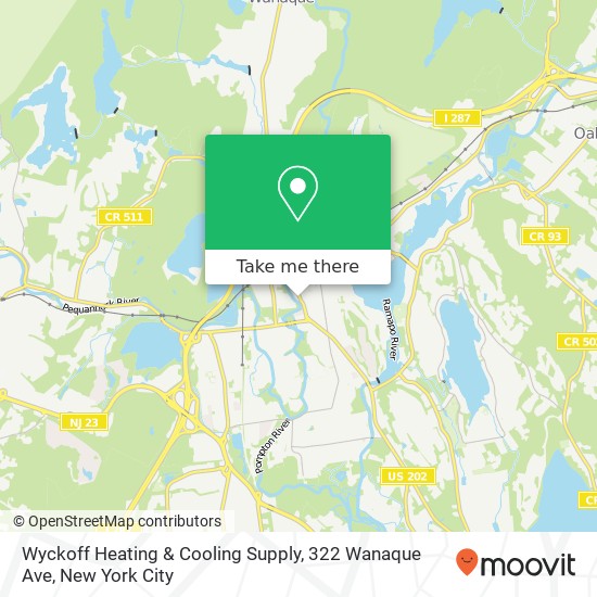 Mapa de Wyckoff Heating & Cooling Supply, 322 Wanaque Ave