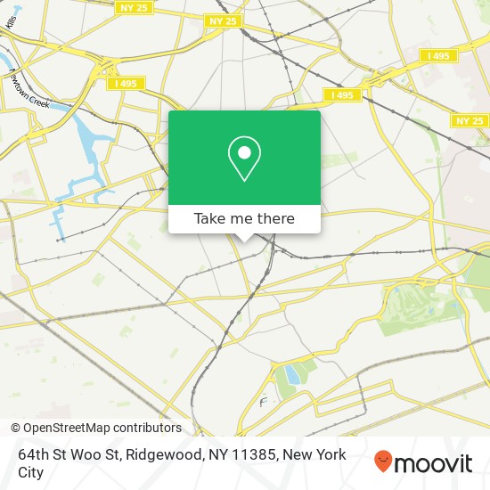 Mapa de 64th St Woo St, Ridgewood, NY 11385