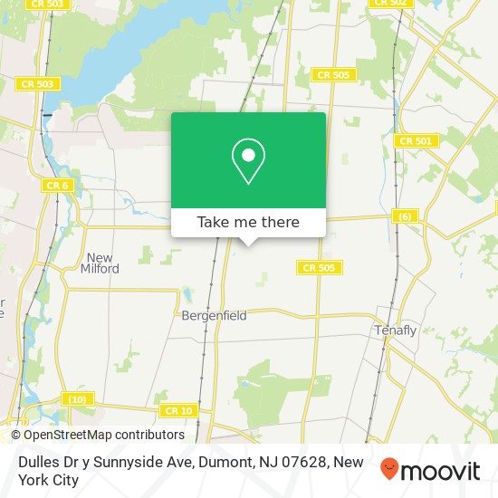 Mapa de Dulles Dr y Sunnyside Ave, Dumont, NJ 07628