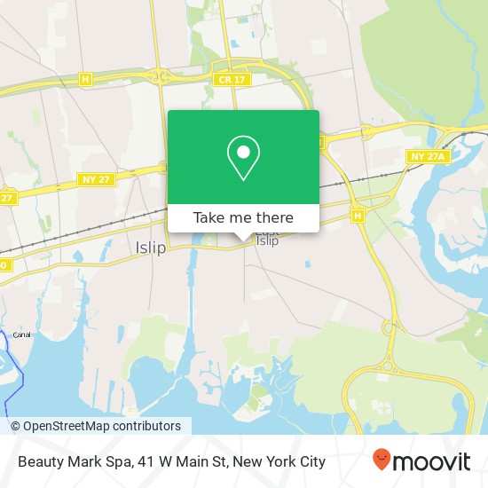 Mapa de Beauty Mark Spa, 41 W Main St