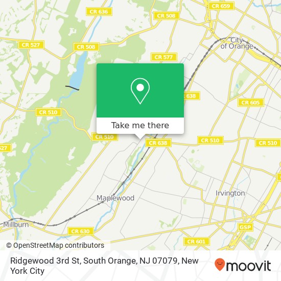 Mapa de Ridgewood 3rd St, South Orange, NJ 07079