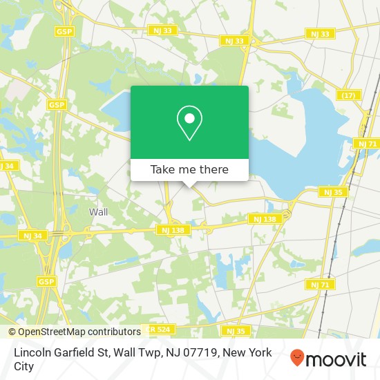 Mapa de Lincoln Garfield St, Wall Twp, NJ 07719