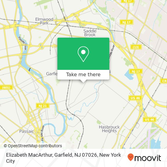Elizabeth MacArthur, Garfield, NJ 07026 map