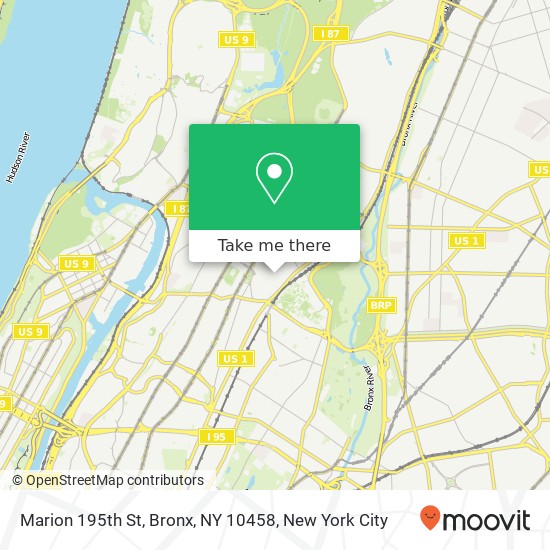 Mapa de Marion 195th St, Bronx, NY 10458