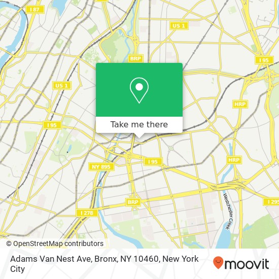 Mapa de Adams Van Nest Ave, Bronx, NY 10460